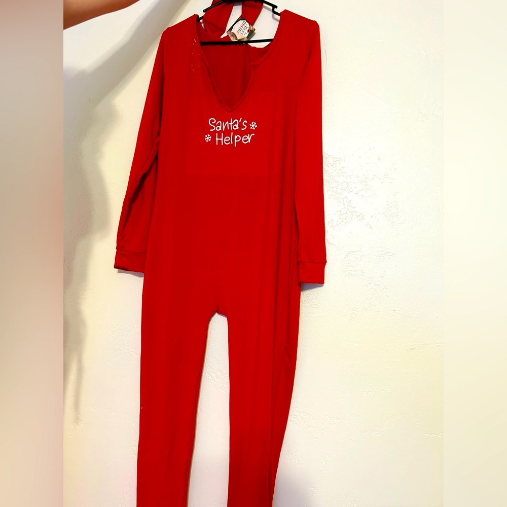 Santa’s helper Christmas onesie red never worn